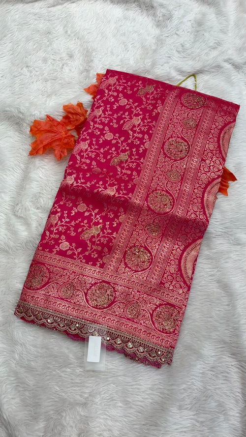 Banarasi jal Work Sarees With Lace Border