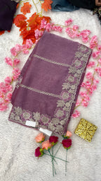 Designer Jimichu Silk Sarees with Full Embroidery and Zarkan Diamonds work