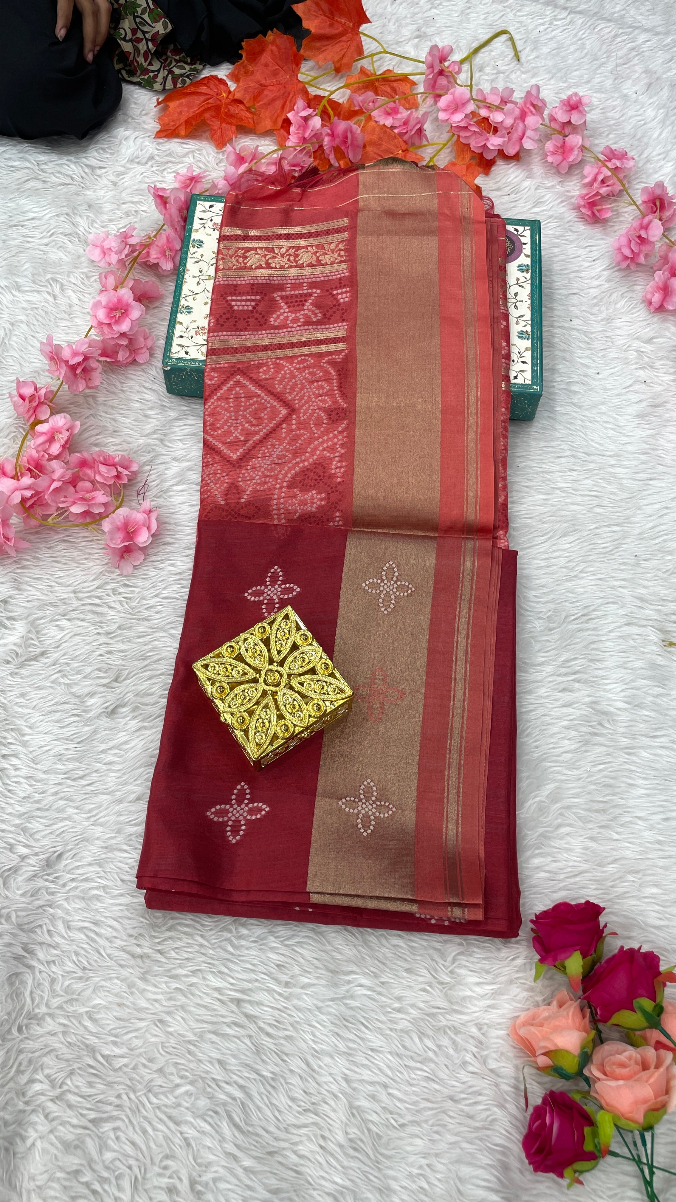 Soft Maheshwari Base Cotton Silk Sare
