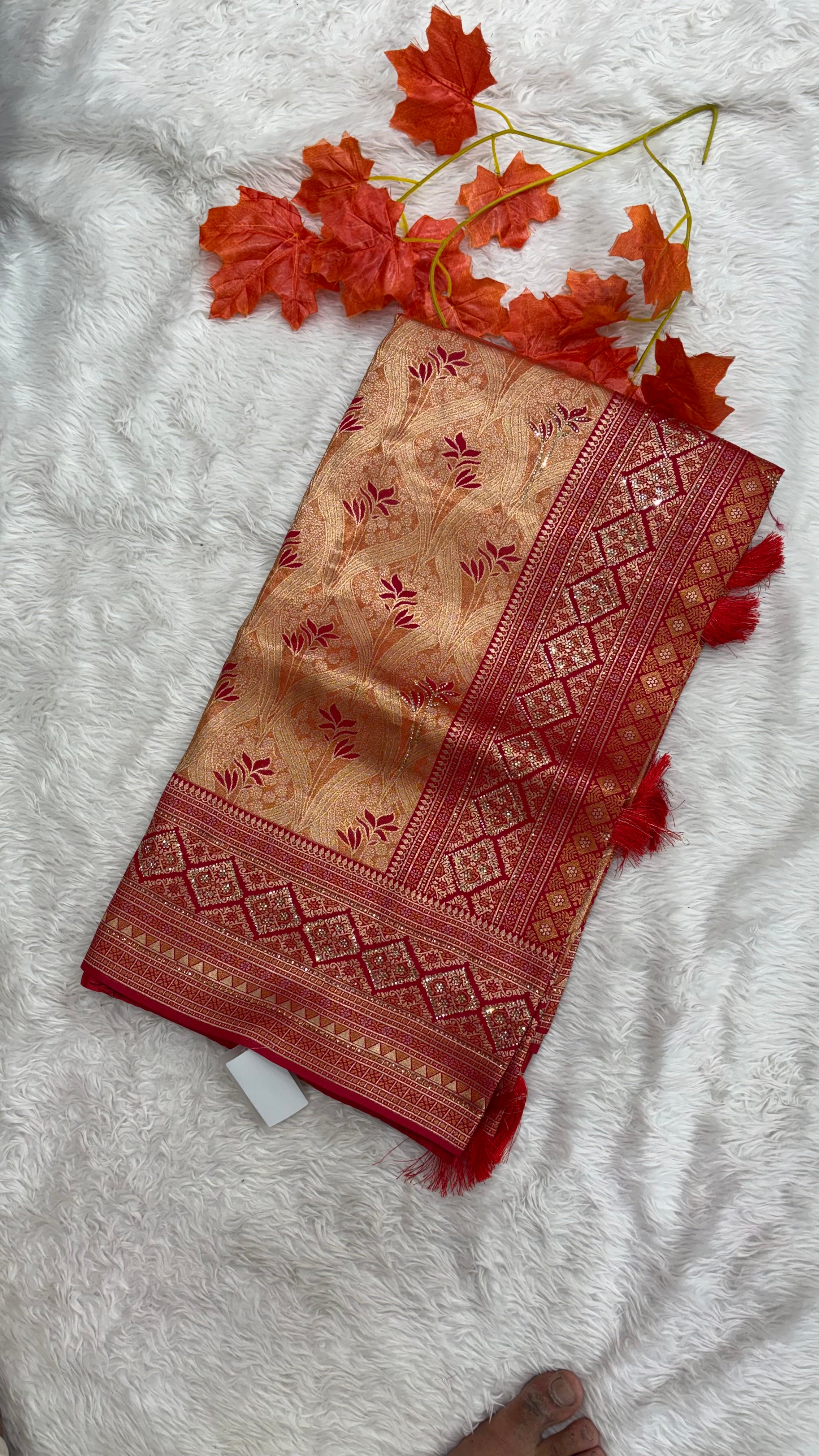 Rekha Kanjivaram Silk Sarees with Full Zarkan Diamonds