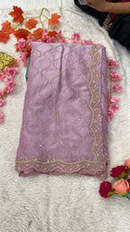 Glass Tissue Silk With Handwork