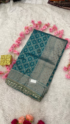 Resham Silk Soft Kaju Katli Saree Design