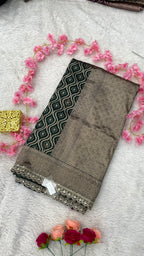 Resham Silk Soft Kaju Katli Saree Design