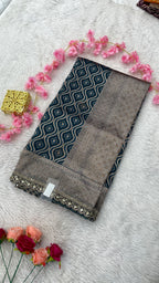 Resham Silk Soft Kaju Katli Saree Design