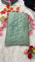 Glass Tissue Silk With Handwork