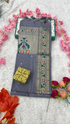 Jamdani Cotton Sarees with Paithani Pallu And Minakari Border