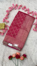 Resham Silk Soft Kaju Katli Saree Design