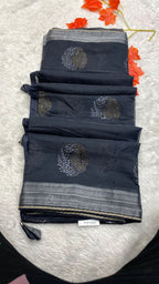 Linen Cotton Fancy Work Sarees