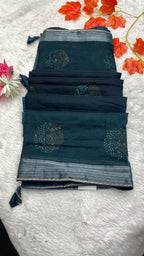 Linen Cotton Fancy Work Sarees